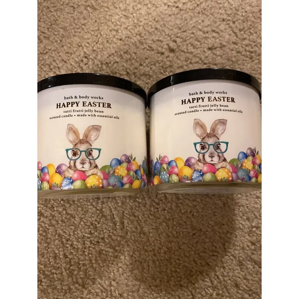 bath and body works happy Easter tutti frutti‎ jelly bean candles 2x